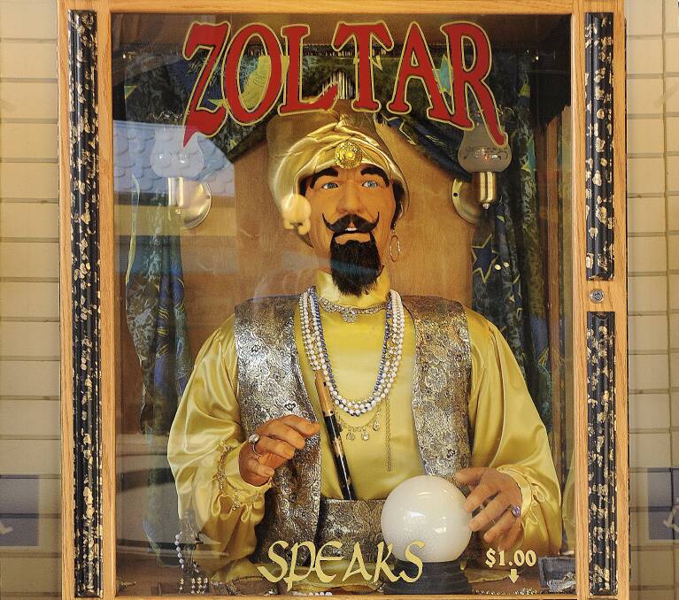 Zoltar with his fortune-telling crystal ball. Picture: Kevin Kearney