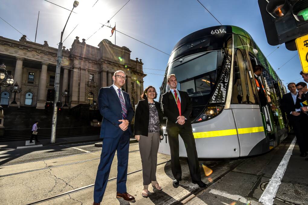 Launch of the solar trams in Melbourne. Picture:Justin McManus  