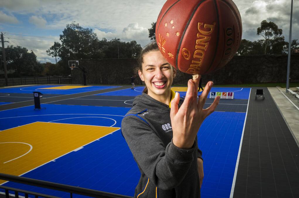 FOCUS: Australian Opal Marianna Tolo at Basketball ACT's new three-on-three courts last June. Photo: Dion Georgopoulos