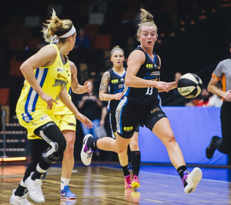 PATHWAY: Minderdome fans could get a chance to see former Rush co-captain Abbey Wehrung back in action in new colours, transferring WNBL clubs from Canberra (as pictured) to Bendigo.