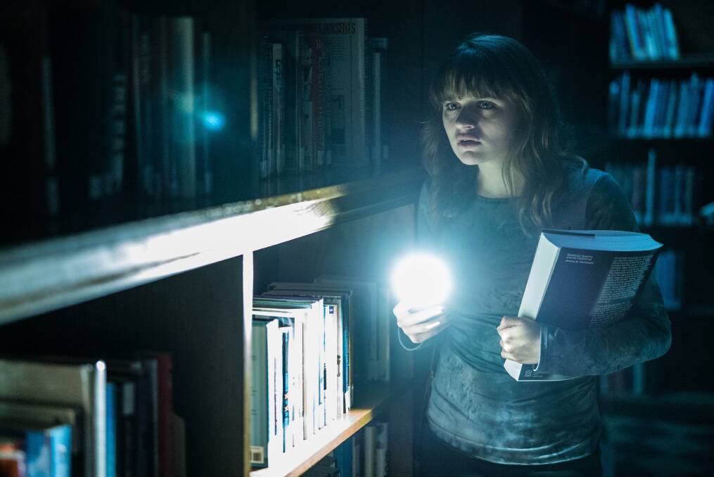 SCENE: Wren (Joey King) is terrorized by Slender Man while researching "paranormal" activity in Screen Gems' Slender Man. Picture: Dana Starbard