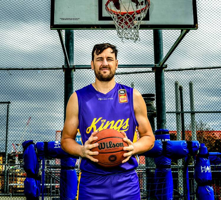 Sydney Kings' Andrew Bogut, pictured in an NBL jersey launch earlier this week, is set to headline NBL Blitz action in Ballarat. Picture: AAP
