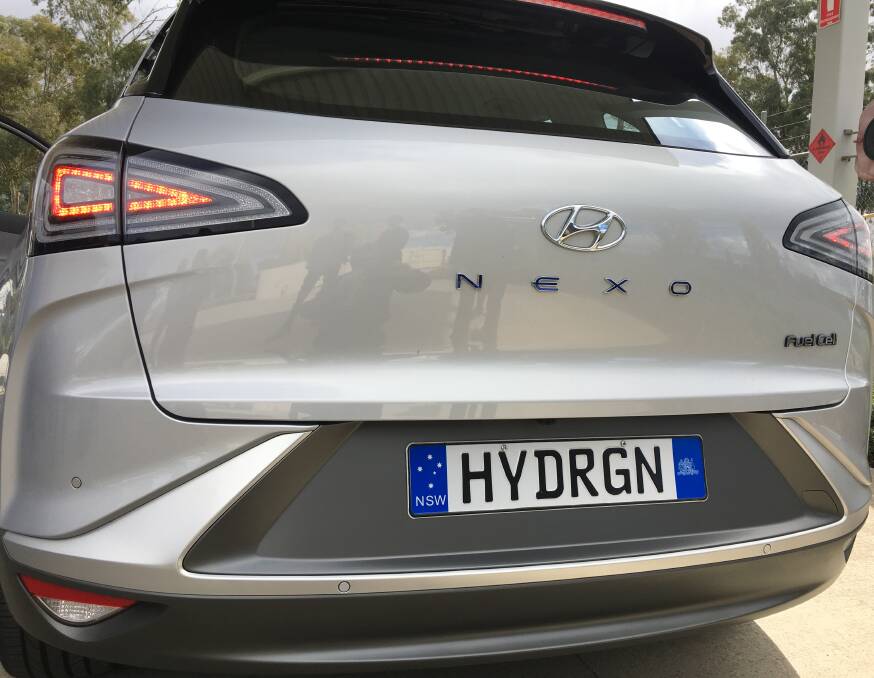 Hyundai's production-built Nexo fuel cell (FCEV) car is powered by hydrogen.