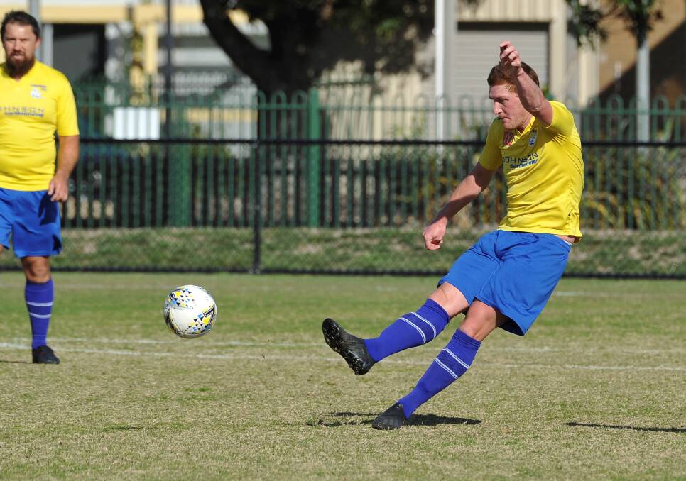 ON TARGET: Tristan Romein was one of four goal scorers for the Sebastopol Vikings in their big win on Saturday. Picture: Lachlan Bence