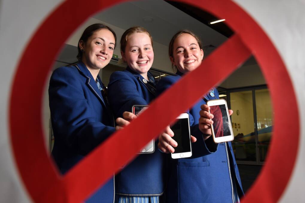 Government schools are banning mobile phones at school from next year. Picture: Kate Healy