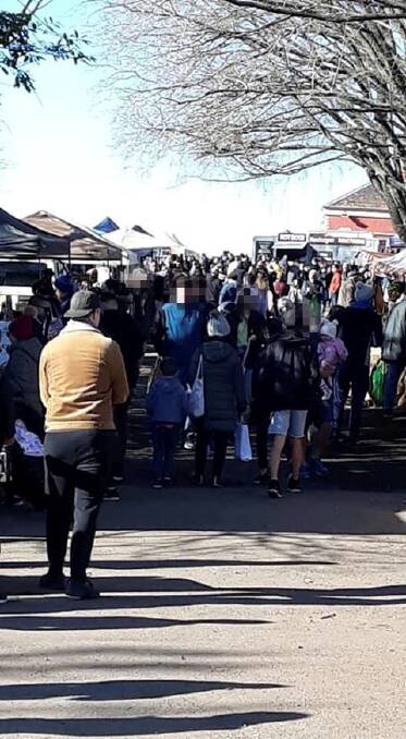 One of the images that sparked social distancing concerns at the Daylesford Sunday Market.