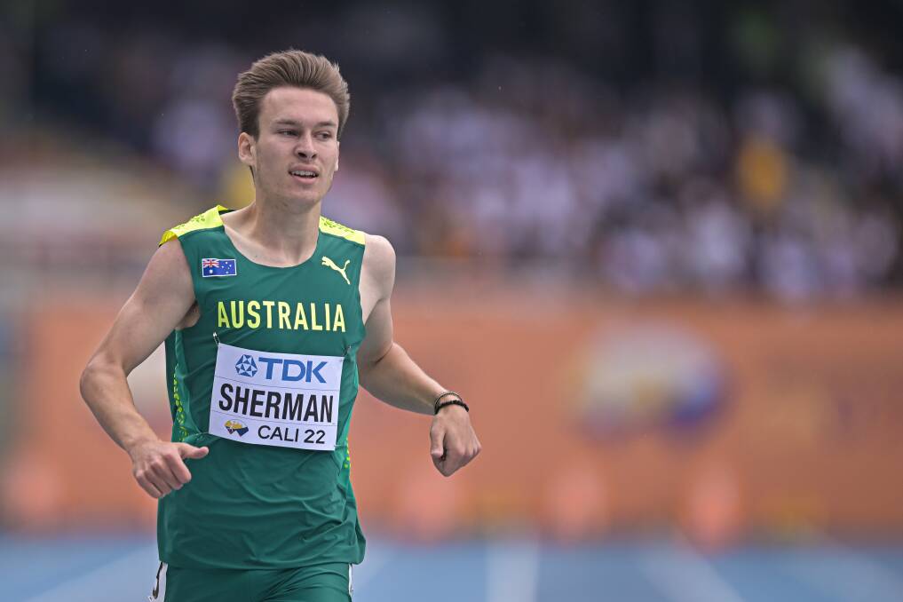 SEMI BOUND: Cooper Sherman cross the line in his heat in a time of 47.16 seconds, qualifying him for the semi final. Picture: Getty Images