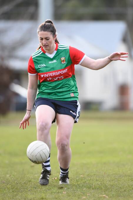 Louise Callaghan in training for the Ballarat Clovers. Picture by Adam Trafford