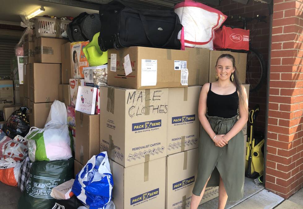 HEAVY HAULAGE: In a few weeks Grace Beechey has had so many donations for bushfire communities, she's going to need a truck to deliver them. Picture: Greg Gliddon 