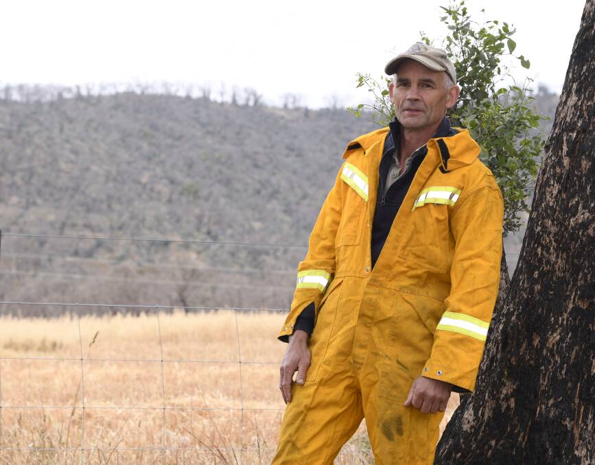 LOOKING BACK: Amphitheatre CFA captain Rod Lusby was one of the first people on the scene of the fire on December 19 last year which came within metres of destroying Lexton. Picture: Lachlan Bence