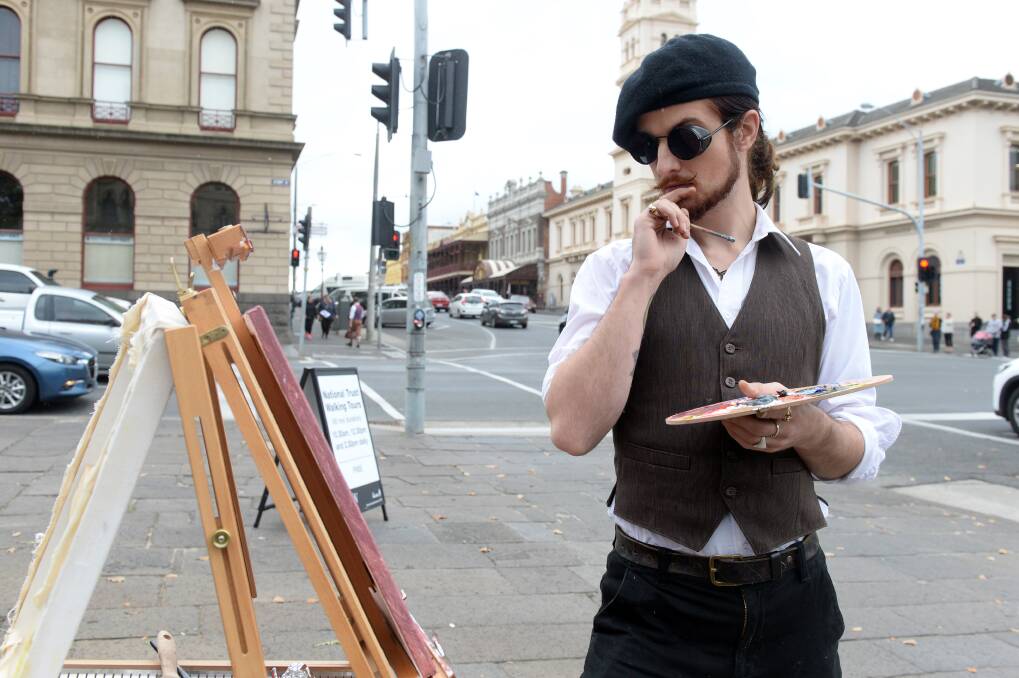 INSPIRE: Helmut Von Push from Frankston painted in Sturt Street. Picture: Kate Healy