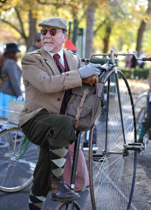 DAPPER: Wesley Golledge prepares for the Tweed Ride. Picture: Lachlan Bence