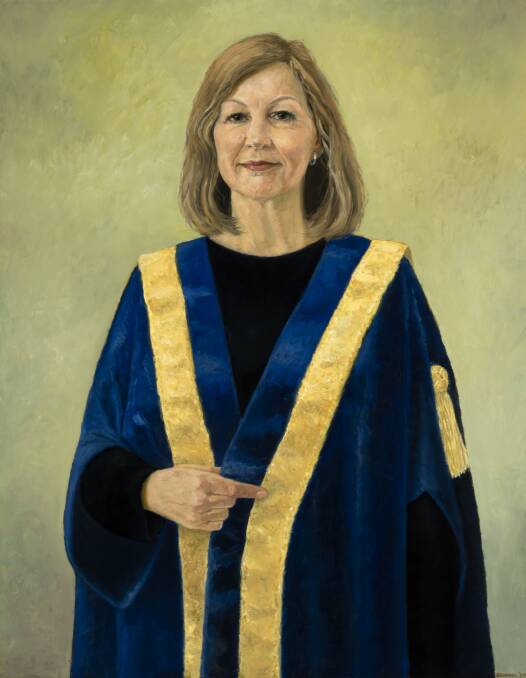 The painting of Prof Helen Bartlett which will now hang at Federation University's Mount Helen campus. 