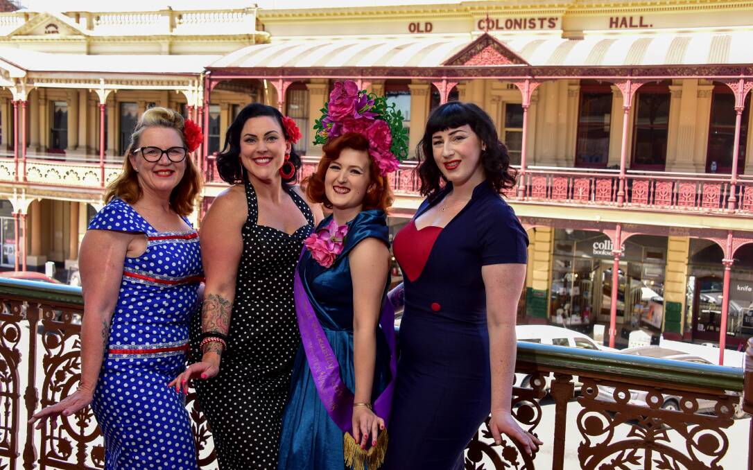 Tracey Spencer, Lippy Lush, Daisy Peach and Lana Lunacy at the Lana-Rose Fashion Rockabilly Day at the George Hotel. Picture: Brendan McCarthy