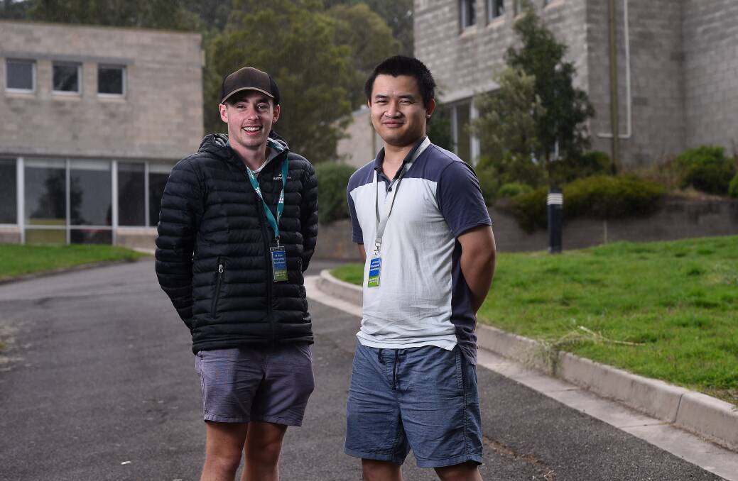 NEW HOME: Jake Gebert and Ku Say, both from Nhill, have moved into the residences at Federation University as they prepare to start studying. Picture: Adam Trafford