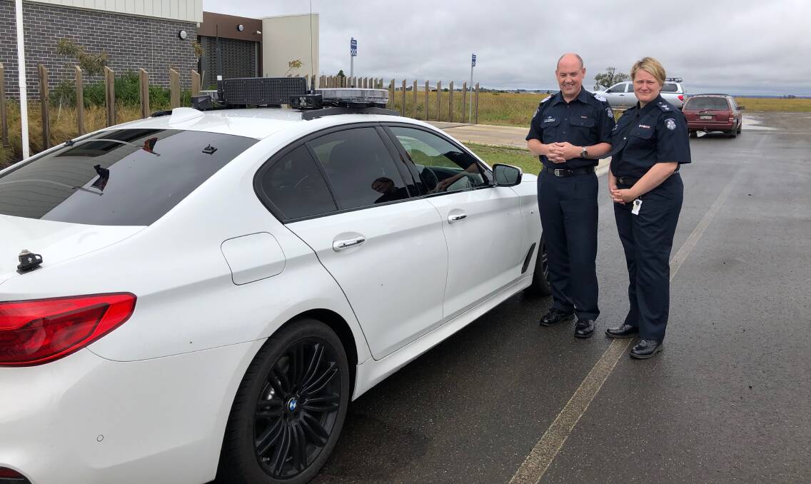 Ballarat Superintendent Jenny Wilson (right) gets a first look at the new vehicles which will hit the road over the coming months. Picture: Greg Gliddon