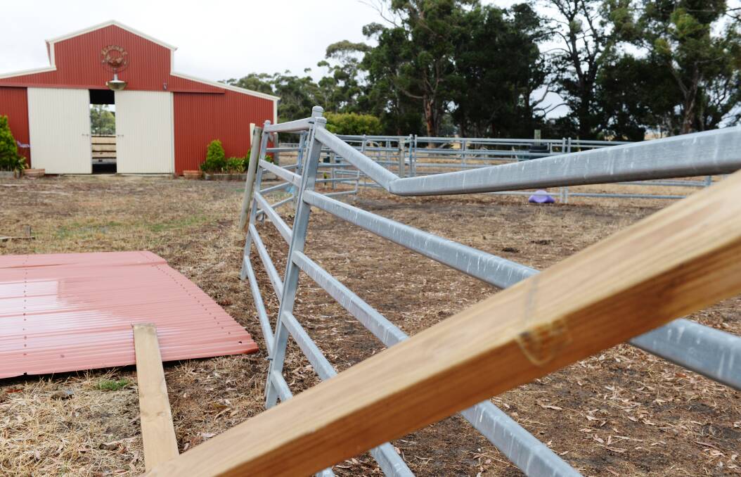 Damage from a freak storm in January ripped roofs and fences off near Burrumbeet. Picture: Kate Healy