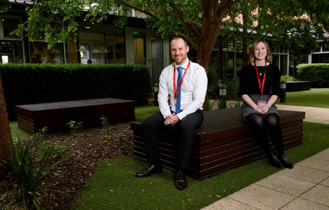 Ballarat Clarendon College's Adrian Bunting and Stephanie Sanders are just two of our teachers who have gone above and beyond to help students in 2020. Picture: Adam Trafford