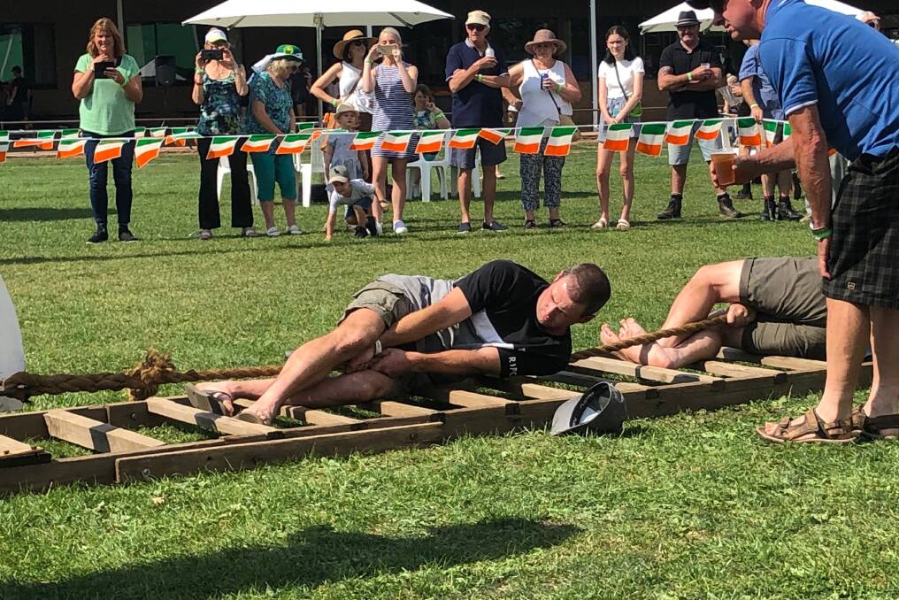 Competitors tested their strength at the Dunnstown Irish Festival Tug Of War on Sunday. Picture: Greg Gliddon