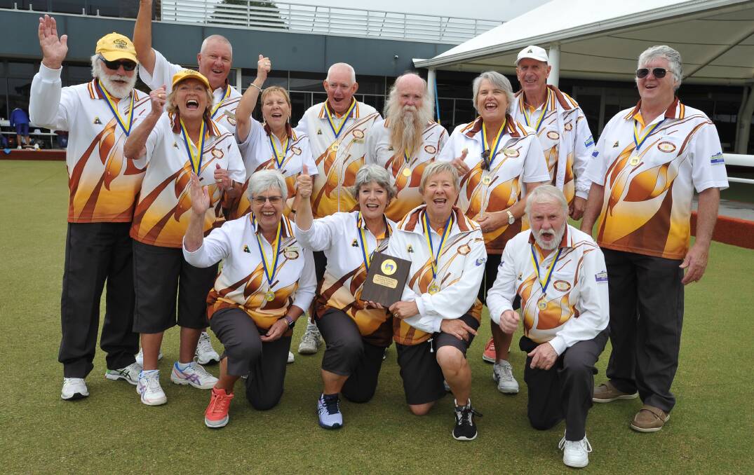 GRINNERS: City Oval claimed the Tuesday Premier Bowls final against Midlands. Picture: Lachlan Bence