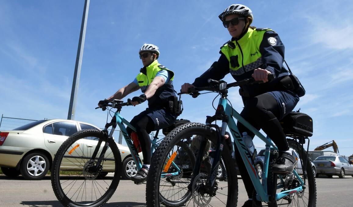 The new bikes will help police patrol known trouble spots like Little Bridge Street. Picture: Lachlan Bence
