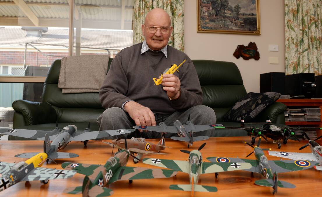 Maurice Turner has created about 20 model planes during COVID-19 lockdown. Picture: Kate Healy