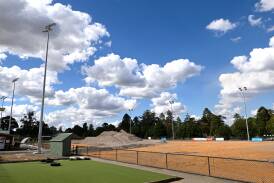 Work is slowly progressing on the Prince of Wales Park hockey pitch renovation. Picture by Adam Trafford