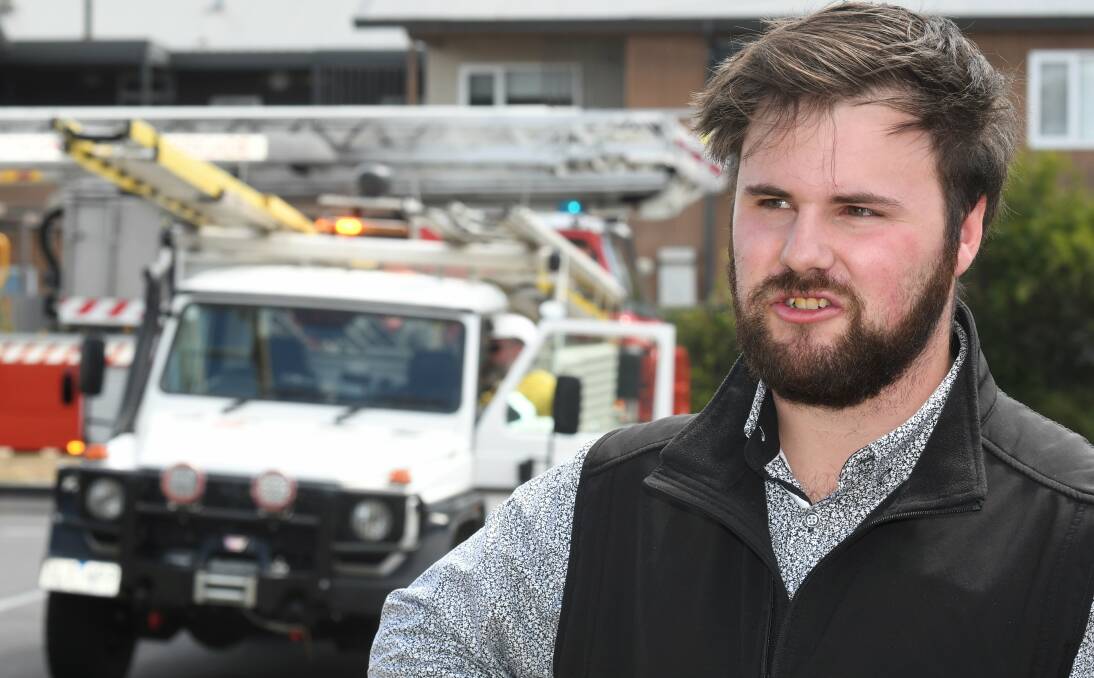 Tenant Sam McColl will be looking for new accommodation after fire tore through his rented unit on Wednesday afternoon. Picture: Lachlan Bence