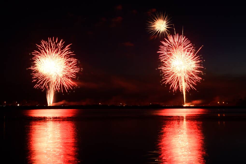 LIGHTING THE LAKE: The fireworks captured the attention of thousands of Ballarat residents on Sunday night. Picture: Adam Trafford