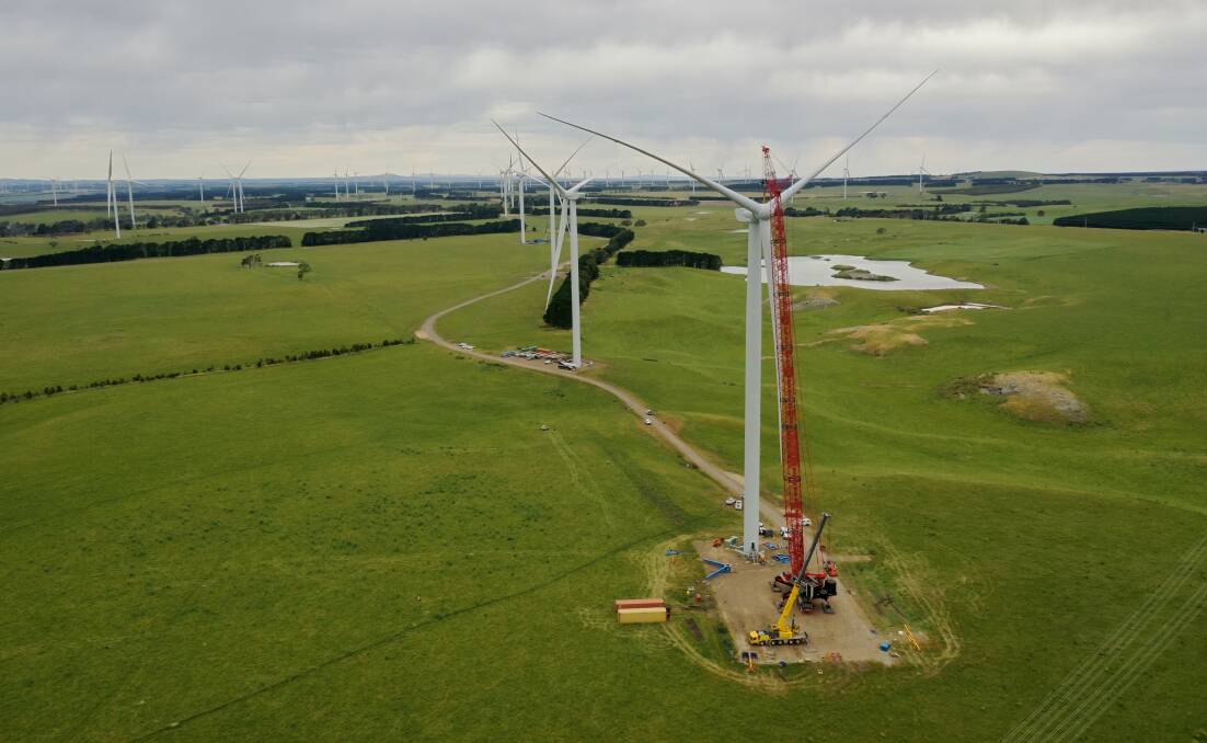 The Moorabool windfarm near Ballan has completed construction. Picture: Goldwind