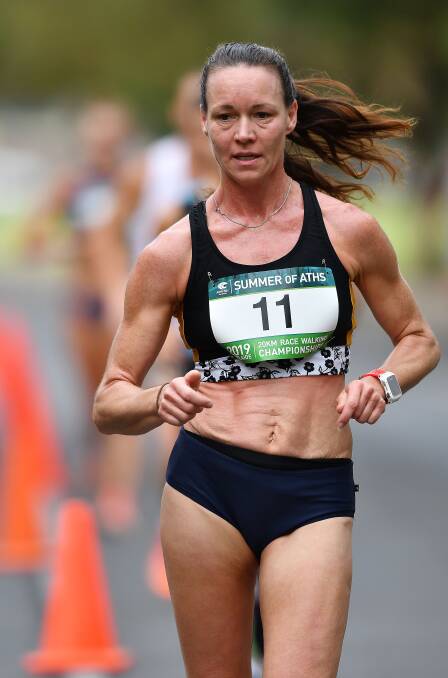 Kelly Ruddick, at 49, has made the Australian team, set to compete in the 35km race walk at the World Championships. Picture: Getty Images