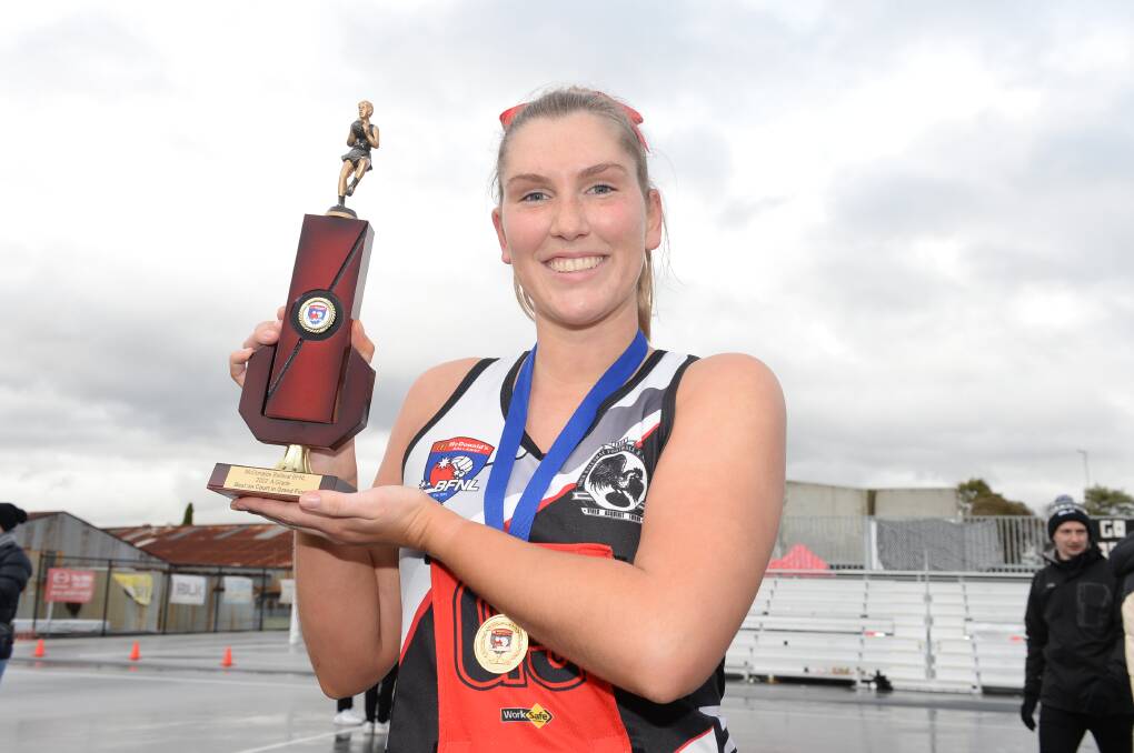 North Ballarat's goal shooter Maddy Selmon was best on court in the A Grade grand final. Picture by Kate Healy