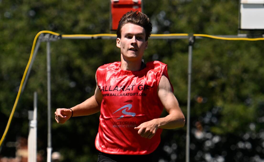 Ballarat runner Cooper Sherman will run in the Stawell Gift, but has pulled out of the 70m event. Picture by Adam Trafford