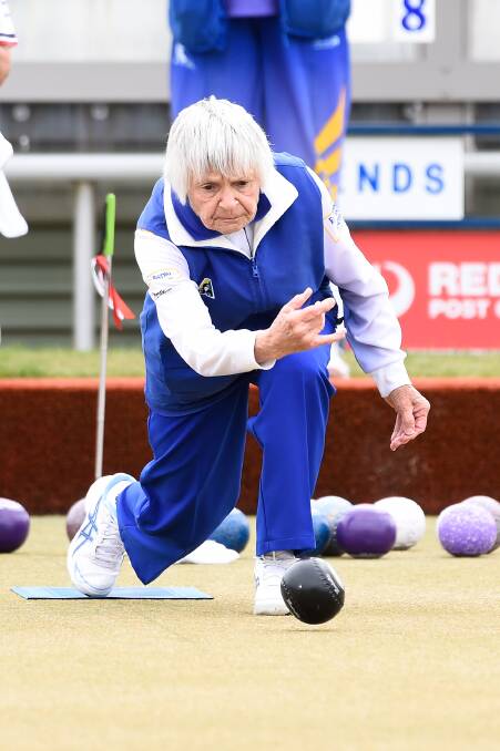 ON THE MAT: Nora Walters of Sebastopol rolls one down against Central Wendouree in Tuesday's Premier pennant. Picture: Adam Trafford