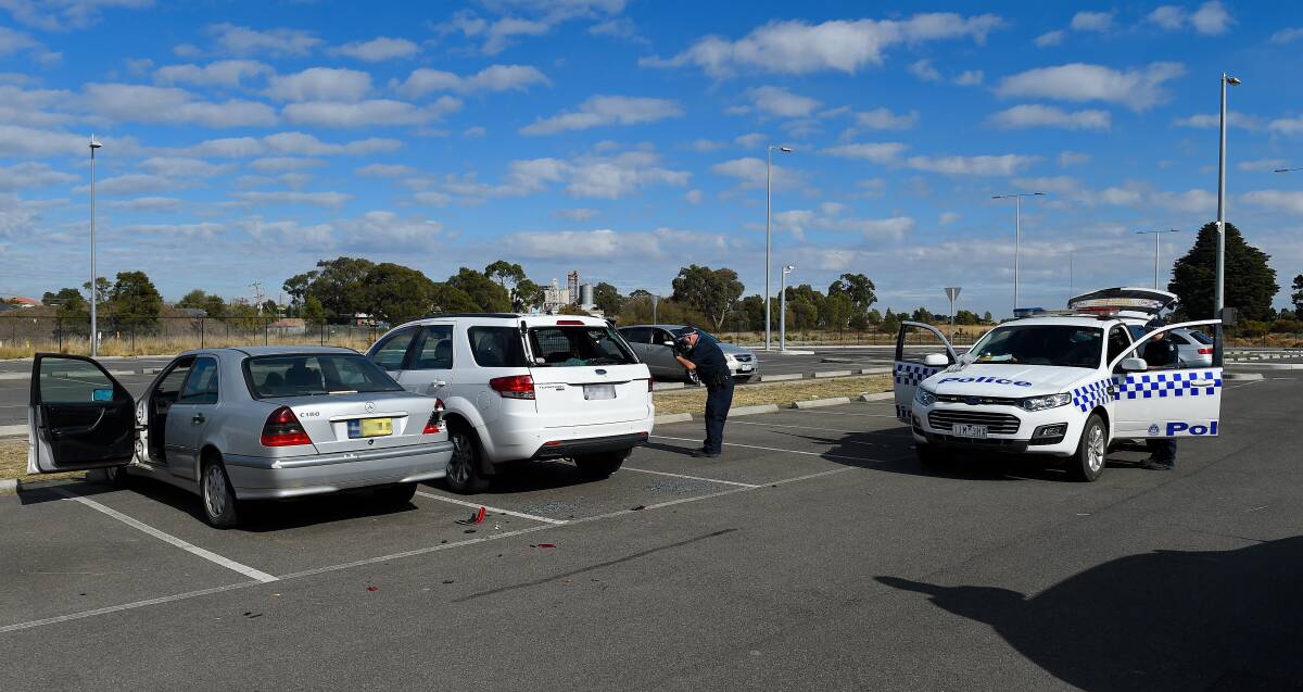 CRIME SCENE: Police on the scene after cars were broken into at Wendouree Train Station in April this year. There have been a number of similar incidents since which has prompted new technology to be installed. Picture: Adam Trafford