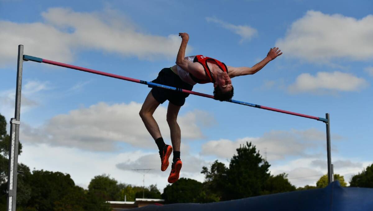 Lachlan O'Keefe winning jump of 2.08m in the under 20 Australian championships. Picture supplied
