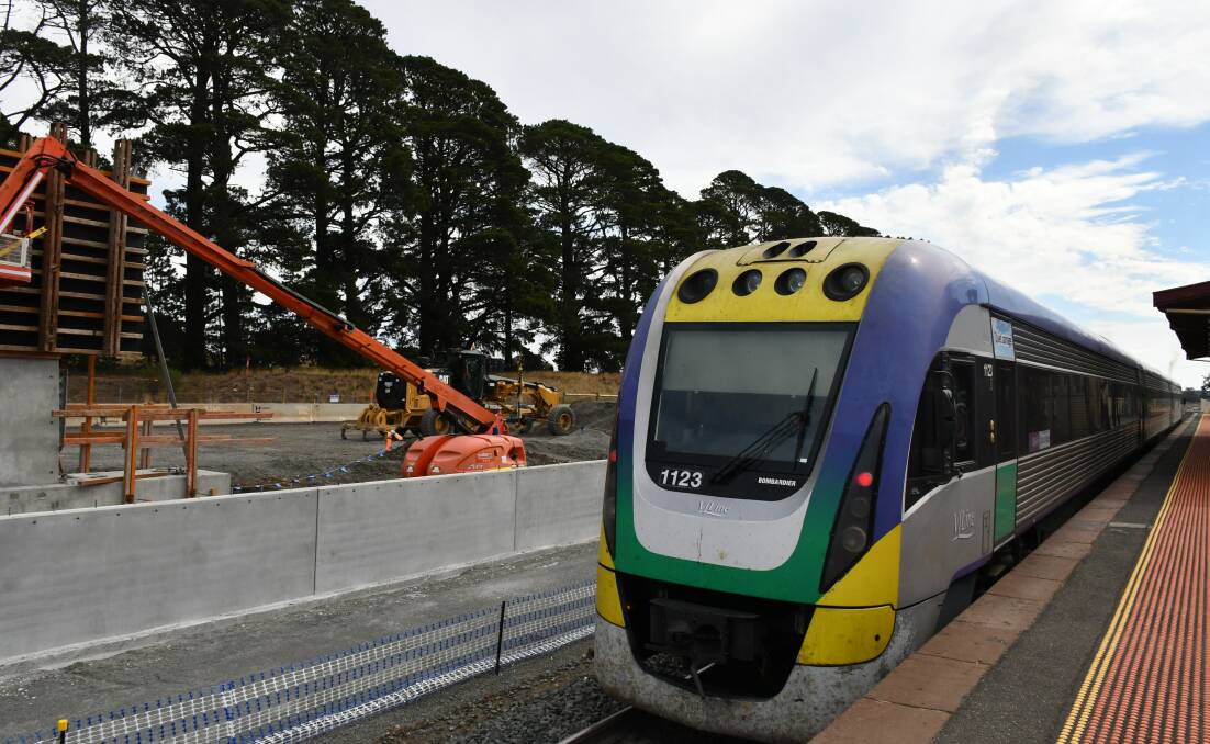 A truck has struck a boomgate near Ballan causing delays on V/Line trains this afternoon.