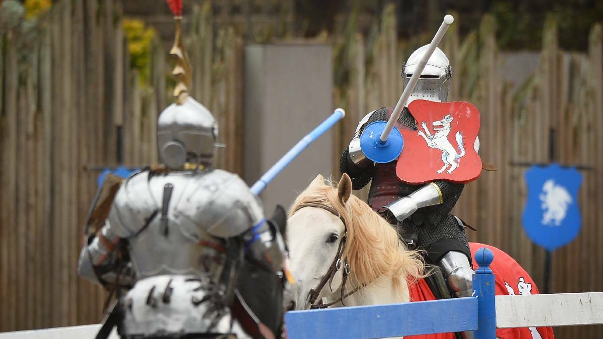 The joust is one of the many attractions that are back at Kryal Castle from today