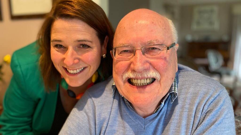 TOGETHER: Wendouree MP Juliana Addison and her father Les Dickinson will be able to watch the Grand Final together this evening. Picture: supplied