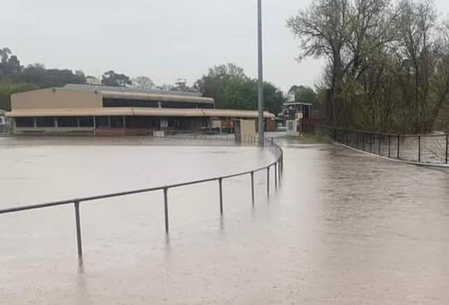 Clunes Football Ground has flooded multiple times in recent years. Picture supplied