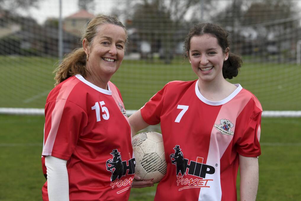 FAMILY CONNECTIONS: Julie Warren and daughter Ruby are playing on the same soccer team this year. Picture: Lachlan Bence