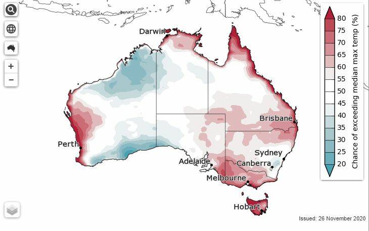 But Victoria is still expected to see temperatures higher than normal, as more northern humidity heads our way. Source: BOM