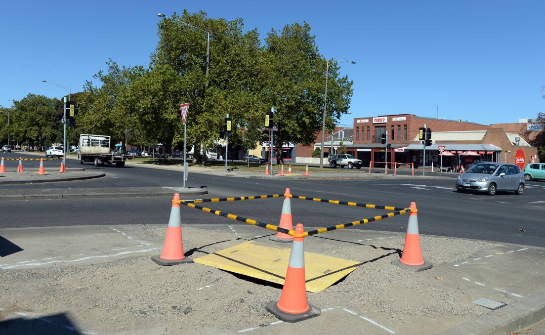 CONTINUING: Works on new traffic lights at Ascot and Raglan streets will remain ongoing until directed to stop. Picture: Kate Healy