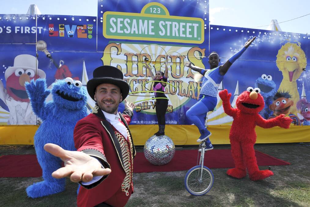 TELL ME HOW TO GET TO SESAME STREET: The Sesame Street circus opens in Ballarat on Thursday. Cookie Monster, Michael Keen, Gypsy, Yonnas and Elmo will all be there. Picture: Lachlan Bence