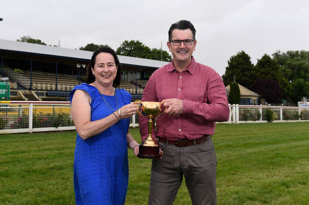 HANDING OVER: Belinda Glass is taking over the reigns as the chief executive of the Ballarat Turf Club from Lachlan McKenzie. Picture: Adam Trafford