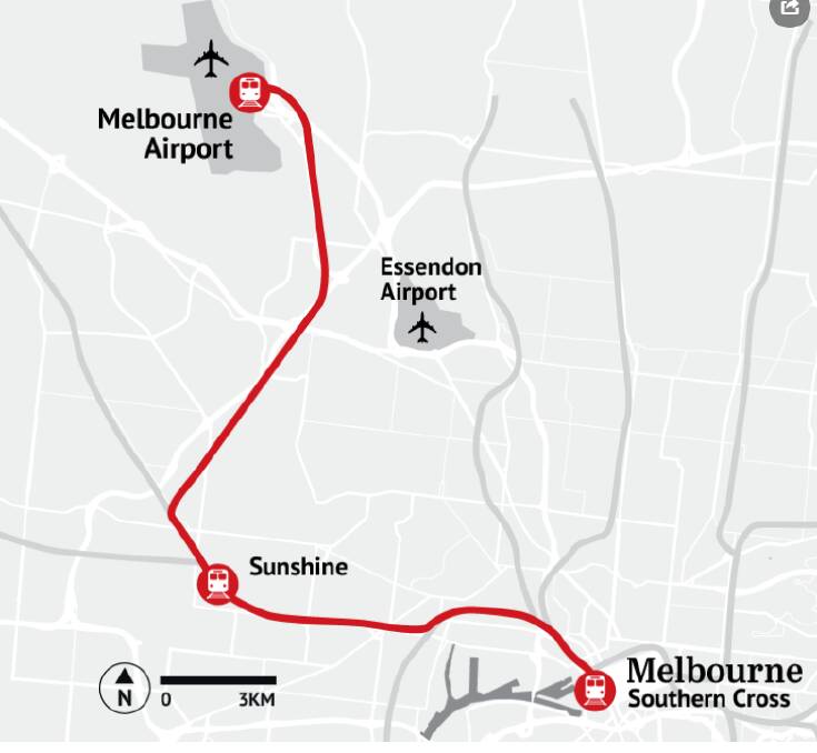The proposed airport rail link will go through Sunshine, just how it will get there remains a mystery.