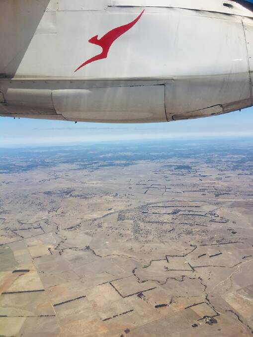 The outback `moonscape' as seen from the Qantas Link flight. Picture: Wayne Rigg