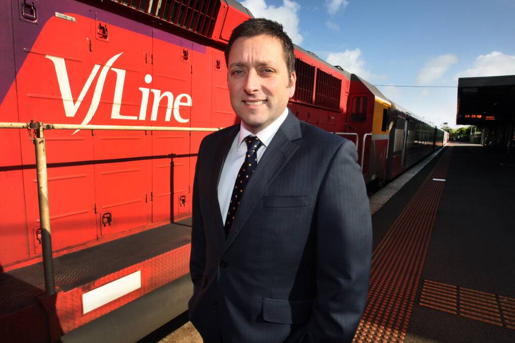 Matthew Guy has been a regular visitor to Ballarat these past few years, here spruiking V/Line in 2015.