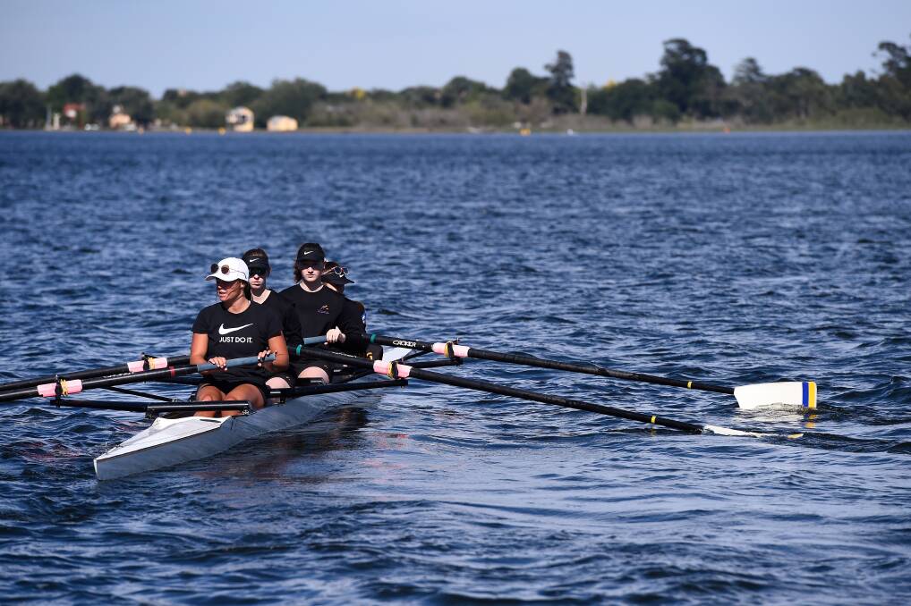 OARS AT THE READY: More than 2500 competitors will take to Lake Wendouree for one of the biggest regattas seen in this city in many years at the weekend. Picture: Adam Trafford