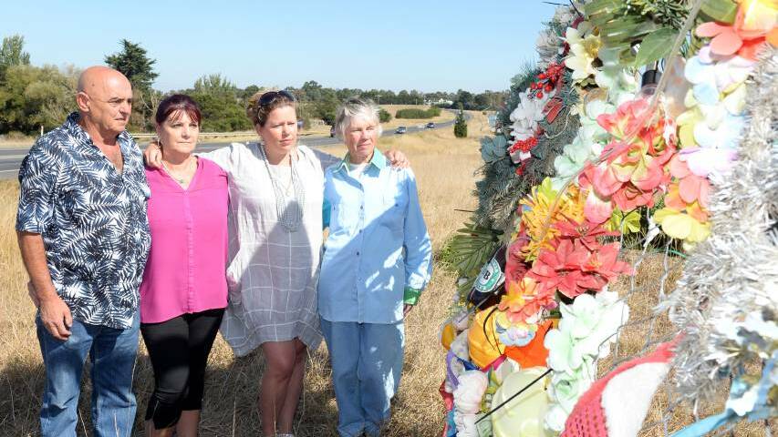 A temporary memorial has been set up alongside the Glenelg Highway for the past two years